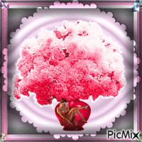 pink flowers animowany gif