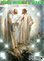 JESUS MOISES E ELIAS COVERSANDO SOBRE JESÚS. - 無料のアニメーション GIF