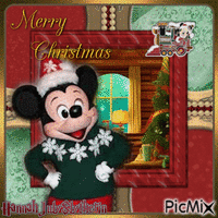 ♫Mickey Mouse at a Christmas Log Cabin♫