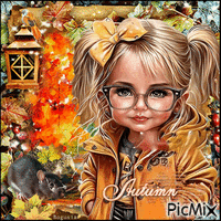 Autumn Girl Gif Animado