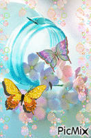 bubble butterfly Gif Animado
