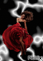 fond noir femme rouge - GIF animé gratuit