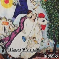 Marc Chagall ( les mariés de la tour Eiffel)...concours - gratis png