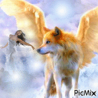 L'ange loup - Ilmainen animoitu GIF