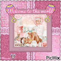 {♥}Welcome to the World little Newborn Girl{♥} - Бесплатный анимированный гифка