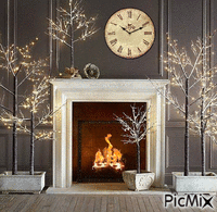 Cozy up by the fire - GIF animate gratis