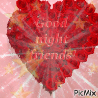 good night friends - GIF animado grátis