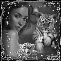 Femme et tigres