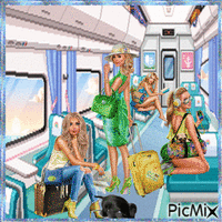 Le train des vacances - Darmowy animowany GIF