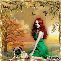 woman and her dog...May 2018 Animiertes GIF