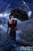 femme sous la pluie - Zdarma animovaný GIF