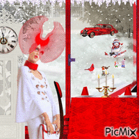 red and white winter - Free animated GIF