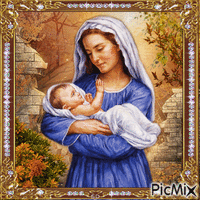 Maria mit dem Jesuskind анимирани ГИФ