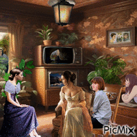 Watching movies 动画 GIF