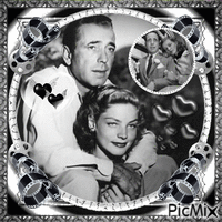 Lauren Bacall & Humphrey Bogart, Acteurs américains animowany gif