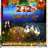 Happy New Year 2020 - Gratis animerad GIF