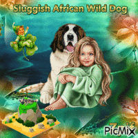 Sluggish African Wild Dog - GIF animado gratis