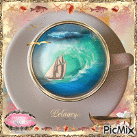 ⛵ ⚓ 🏄"Storm in a teacup"🏊 🌊 🌊 - Бесплатни анимирани ГИФ