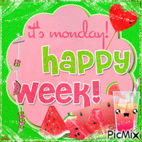 Its monday. Happy week. Watermelon - Free animated GIF