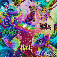 Color Art Mix y animal - GIF animé gratuit