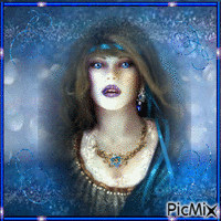 portrait bleuté - Gratis geanimeerde GIF