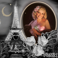 Paris et nuit Vintage GIF animado