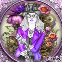 steampunk in purple - GIF animé gratuit