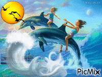 Golfinhos animovaný GIF