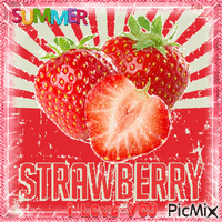 Summer. Strawberry I love you animovaný GIF
