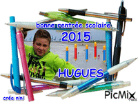 bonne rentrée scolaire HUGUES 2015 animovaný GIF