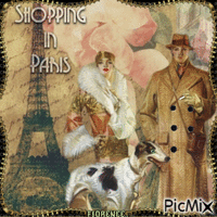 SHOPPING IN PARIS GIF animado