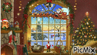 Navidad y Papa Noel - GIF animate gratis
