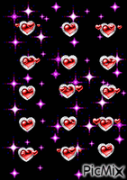 HEARTS WITH PURPLE DIAMONDS - Ingyenes animált GIF