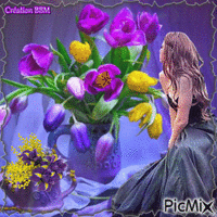 La belle et les tulipes par BBM animeret GIF