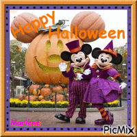 Minnie Mickey Disney deco happy Halloween - GIF animé gratuit
