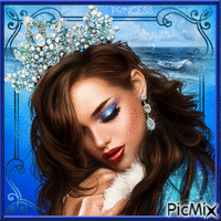 Princess In Blue - GIF animé gratuit
