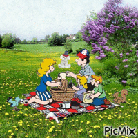 4th of July picnic animuotas GIF