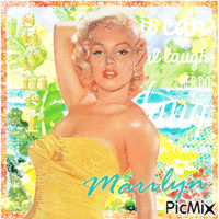 Marilyn Monroe in summer - Darmowy animowany GIF