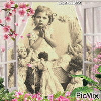 La fillette et ses poupées par BBM Animated GIF