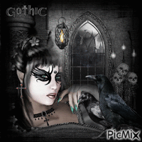 Gothic - Crow An Skull's - Nemokamas animacinis gif