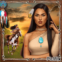 Portrait of Native american woman - Бесплатный анимированный гифка