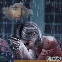 Crying with rain - GIF animé gratuit