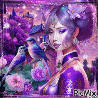 portrait  fantasy violet - Darmowy animowany GIF