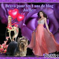 kdo pour toi mon amie Joelle pour tes 5 ans de blog ♥♥♥ animált GIF