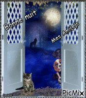 Chiens et chat animowany gif