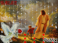 Jesus et l'enfant - Бесплатный анимированный гифка