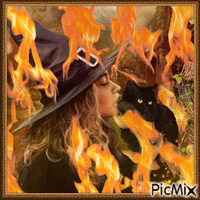 Ateş ve cadı - Ücretsiz animasyonlu GIF