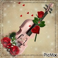 El violín romántico. animovaný GIF