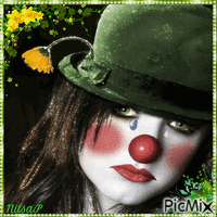 Portrait of a sad clown