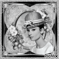 Audrey Hepburn, Actrice Britannique animerad GIF